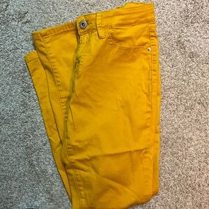 Yellow Denim Stretchy Pants